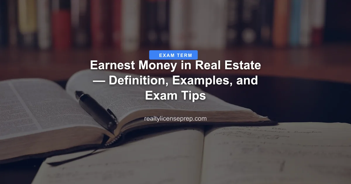 Earnest Money in Real Estate — Definition, Examples, and Exam Tips