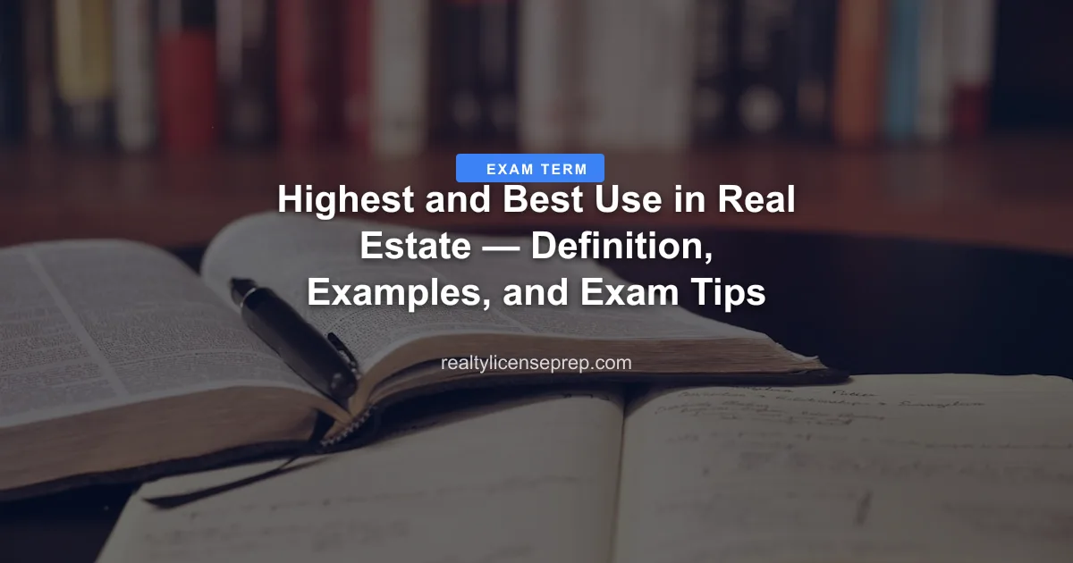 Highest and Best Use in Real Estate — Definition, Examples, and Exam Tips