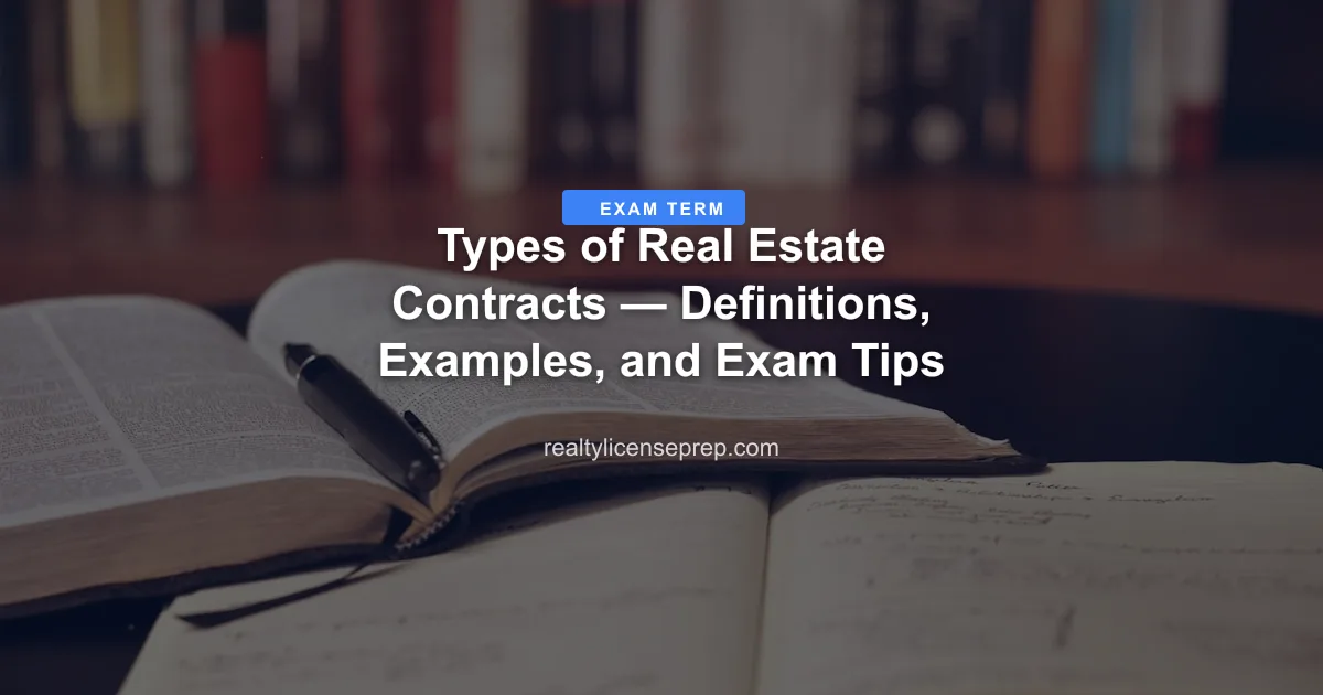 Types of Real Estate Contracts — Definitions, Examples, and Exam Tips