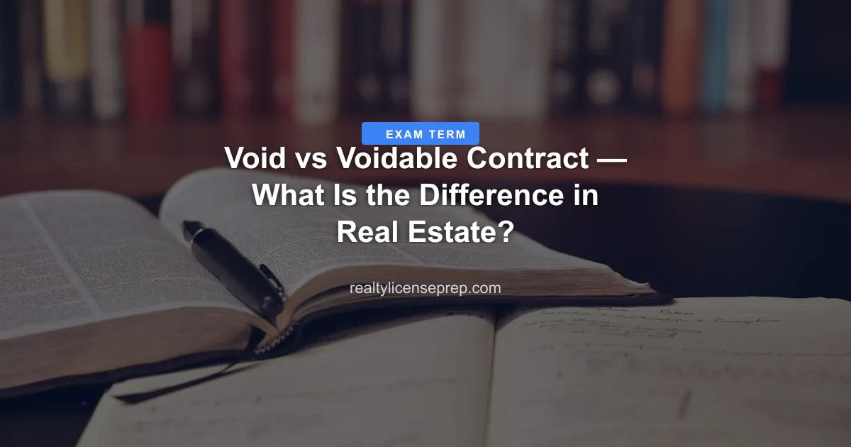 real estate void voidable contract exam concept